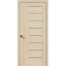 Дверь межкомнатная Сибирь Профиль Ла Стелла 201 Ясень латте, стекло черное